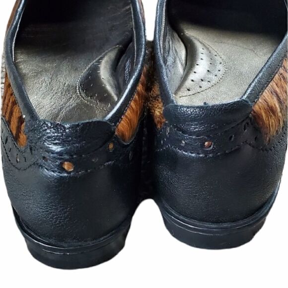 Born Black & Animal Print Leather Kilty Flats - Picture 4 of 9